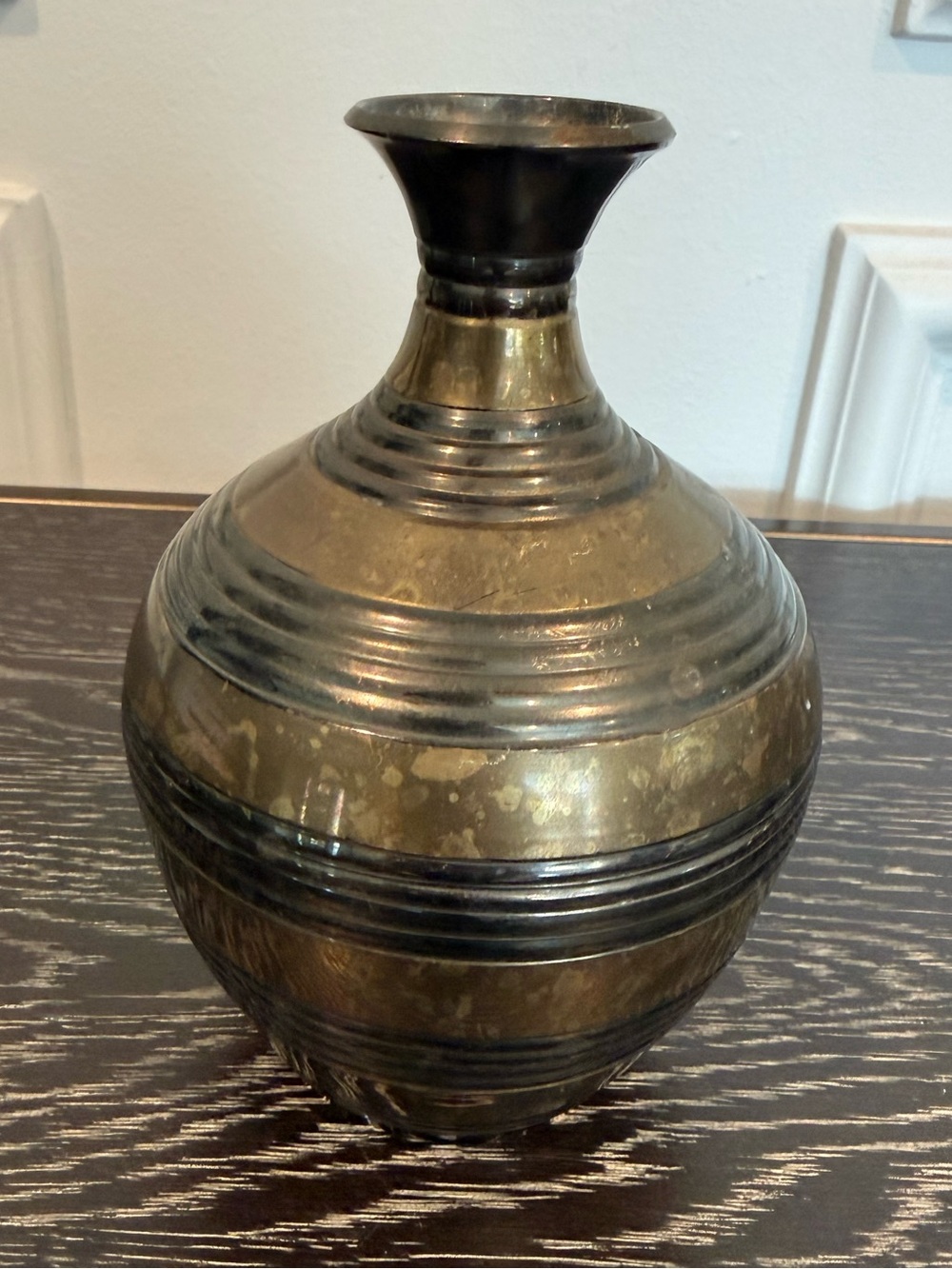 Vintage Mixed Metal Brass Vase